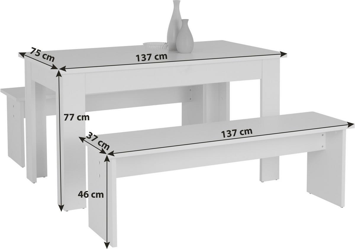 Jedilna Garnitura Pariz, Hrast Artisan, Miza, 2 Klopi - hrast artisan, Konvencionalno, leseni material (137/77/75cm) - Based