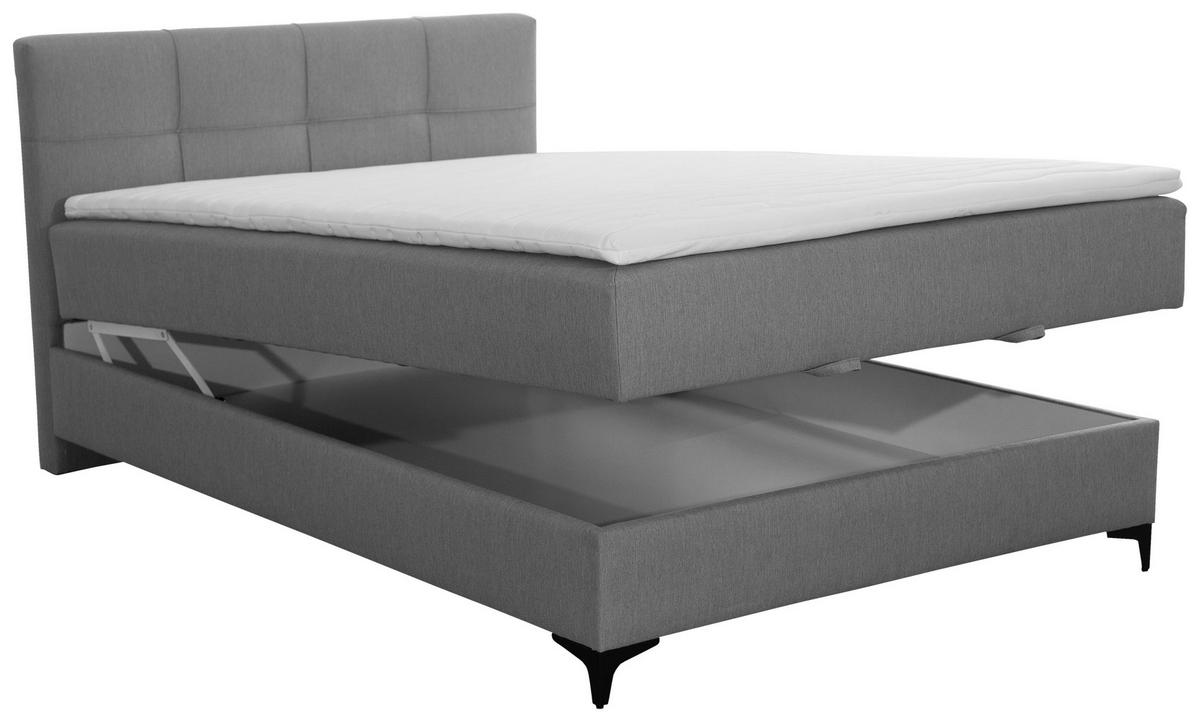 Box Krevet Freddie - siva/crna, Moderno, tekstil/metal (140/200cm)
