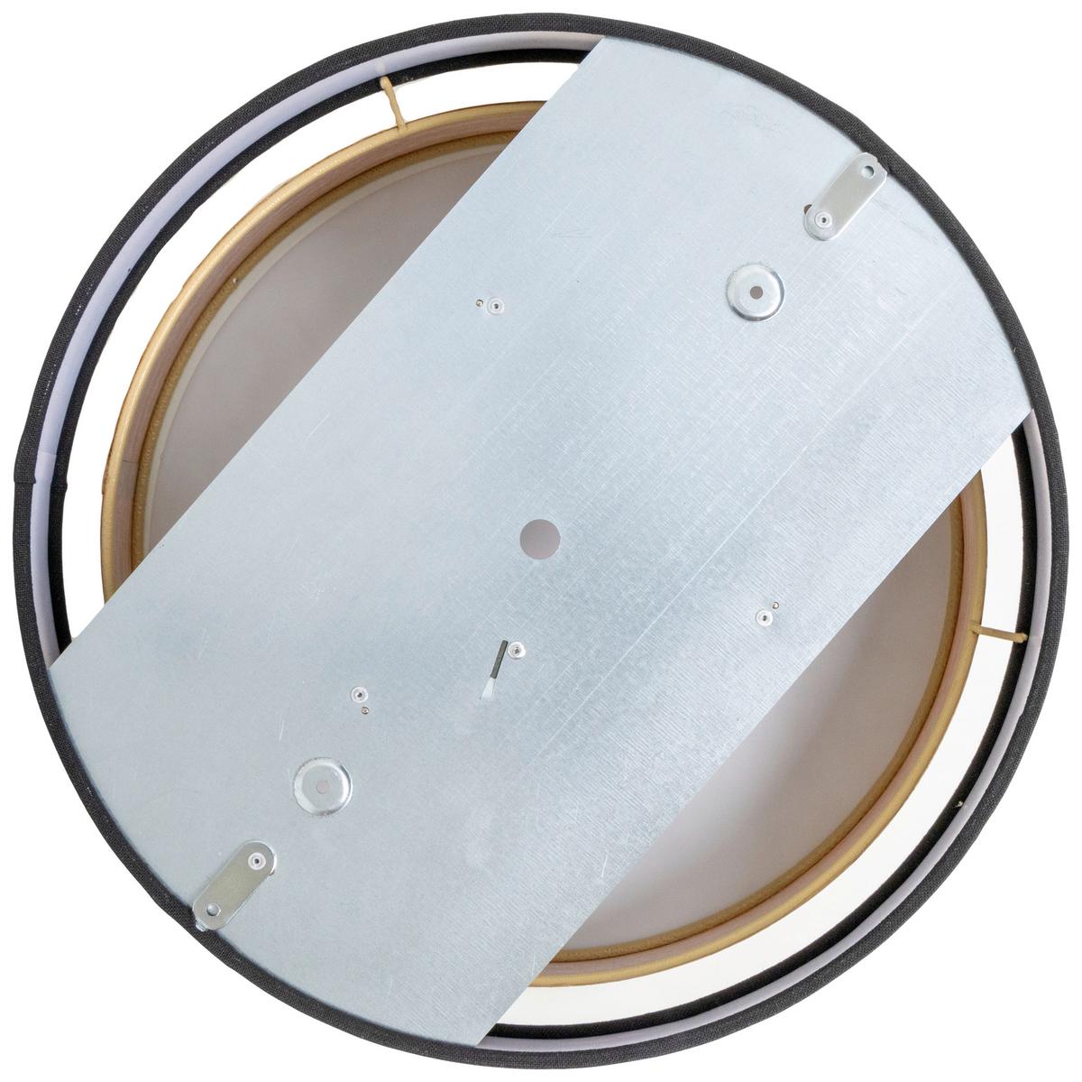 LAMPA SUFITOWA IRINA - kolor dębowy/czarny, Design, tworzywo sztuczne/metal (37/14cm) - Novel