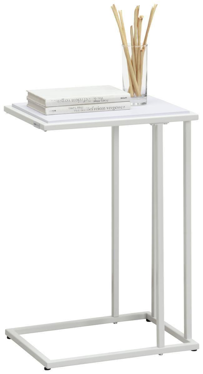 STOLIK BOCZNY PROMO - biały, Design, materiał drewnopochodny/metal (40/30/60cm) - Carryhome