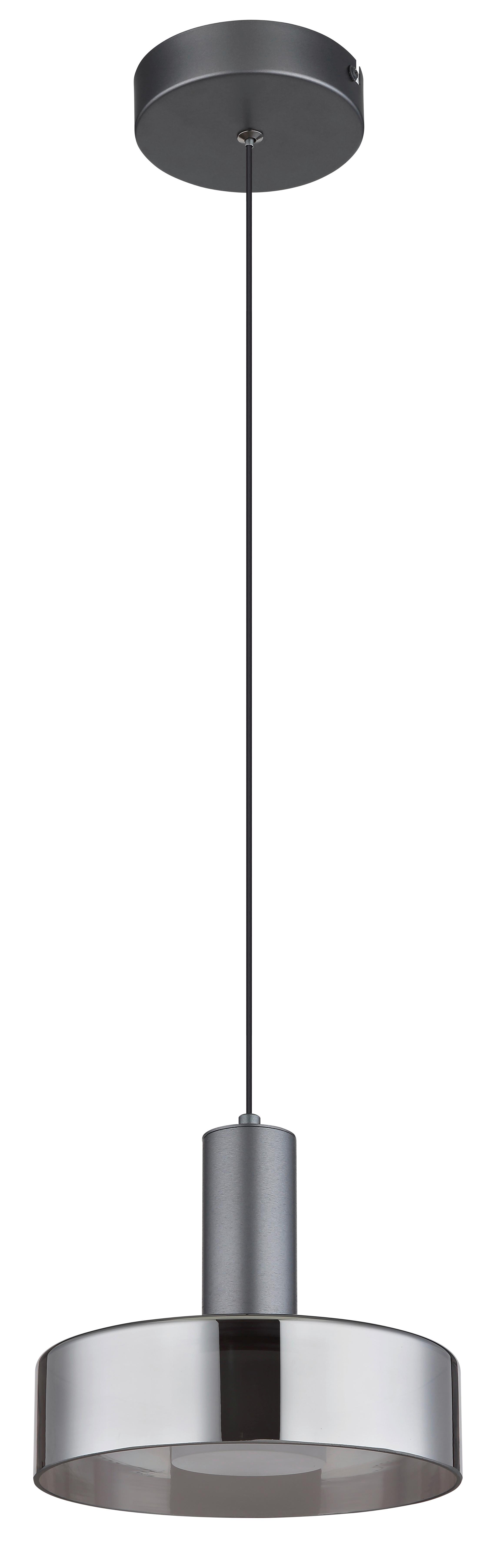 LED-HÄNGELEUCHTE 16019H  GRANT - Schwarz/Grau, Design, Glas/Kunststoff (22/150cm) - Globo