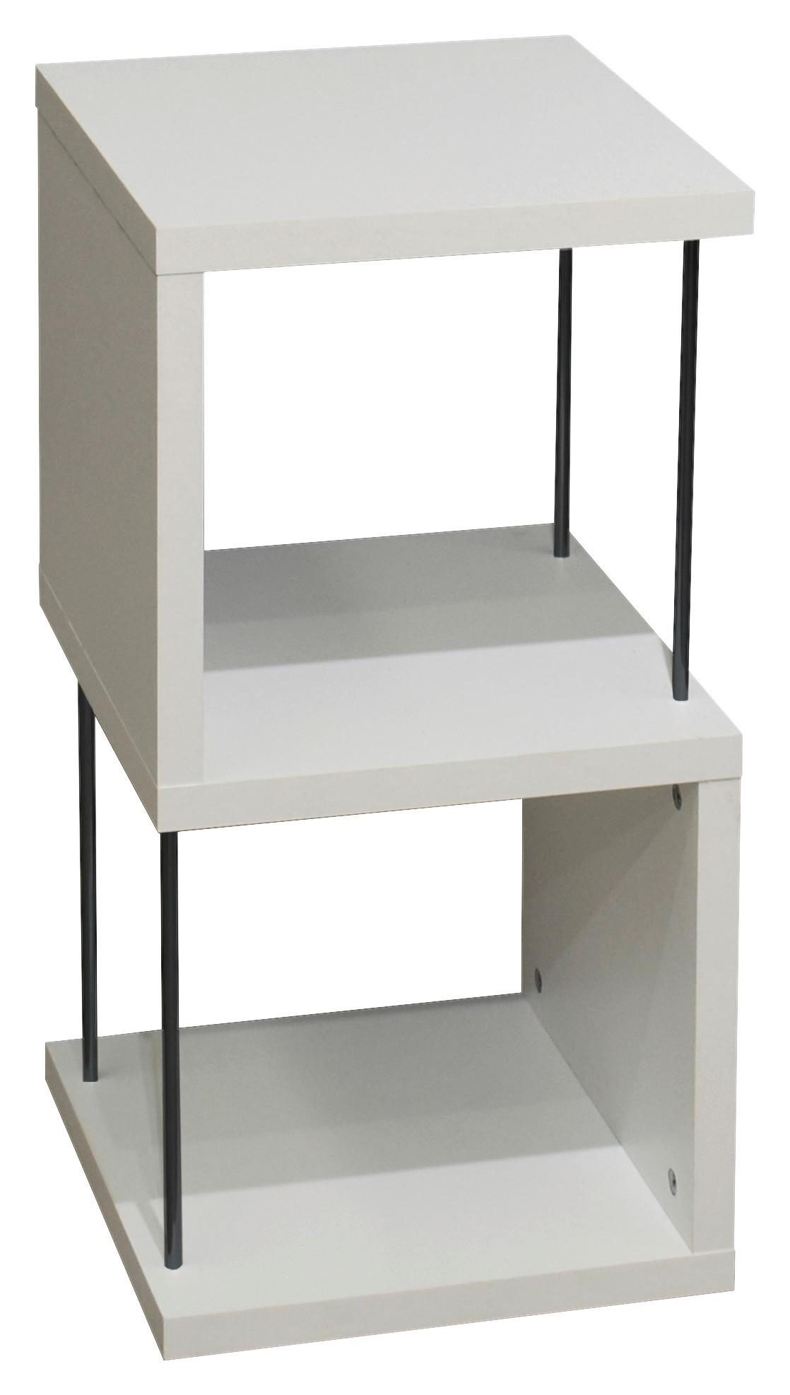 Beistelltisch in Weiss - Weiss/Schwarz, Modern, Holzwerkstoff/Metall (33/65/33cm) - Modern Living