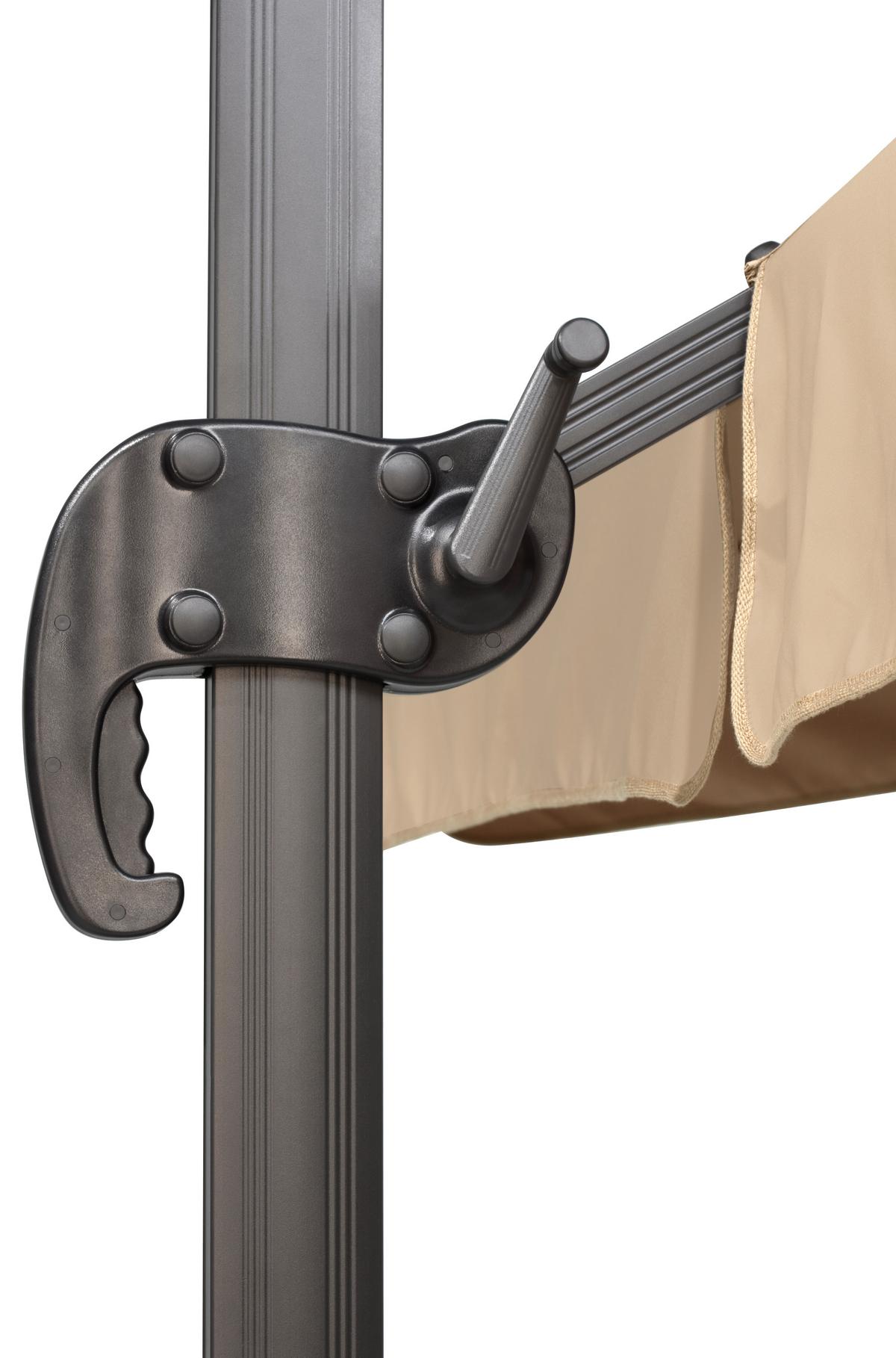 Ampelschirm Rhodos ca. 359x273 x300 Naturfarben - Anthrazit/Naturfarben, Basics, Textil/Metall (359/273/300cm) - Schneider