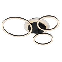 LED-Deckenleuchte Ringo Schwarz max. 39,6 Watt - Schwarz, MODERN, Kunststoff/Metall (51,5/45.5/11,5cm)