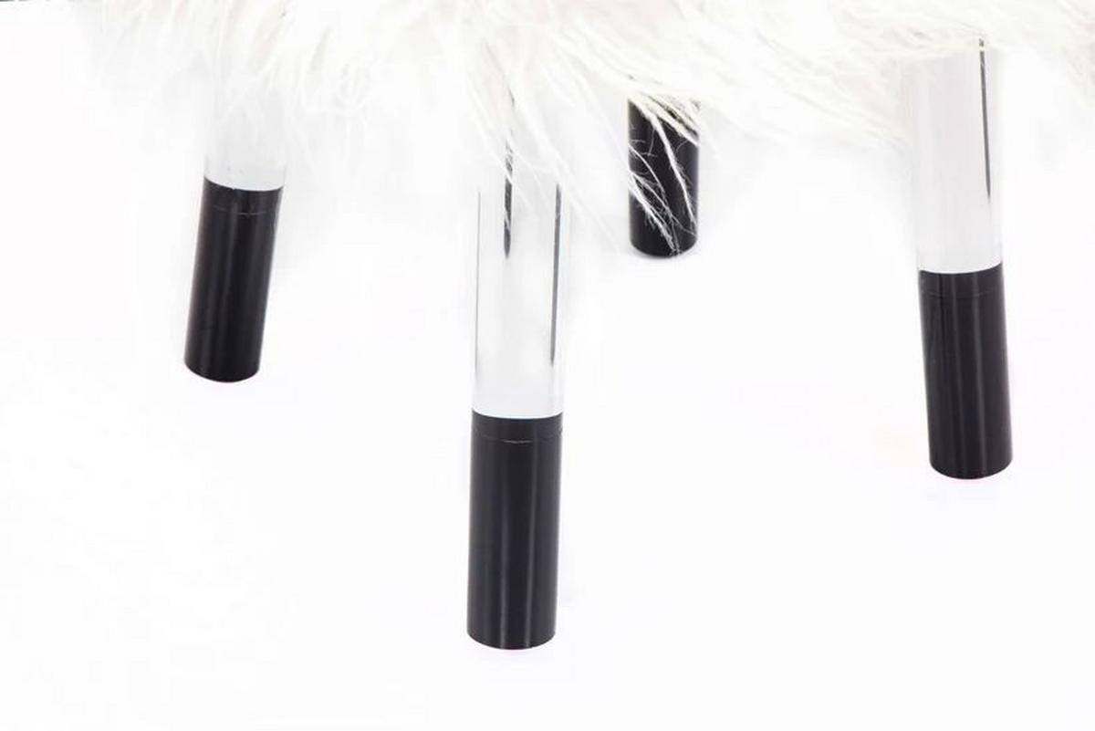 Hocker Laika 100 - Weiss/Transparent, Design, Kunststoff/Textil (41/46/41cm) - Kayoom