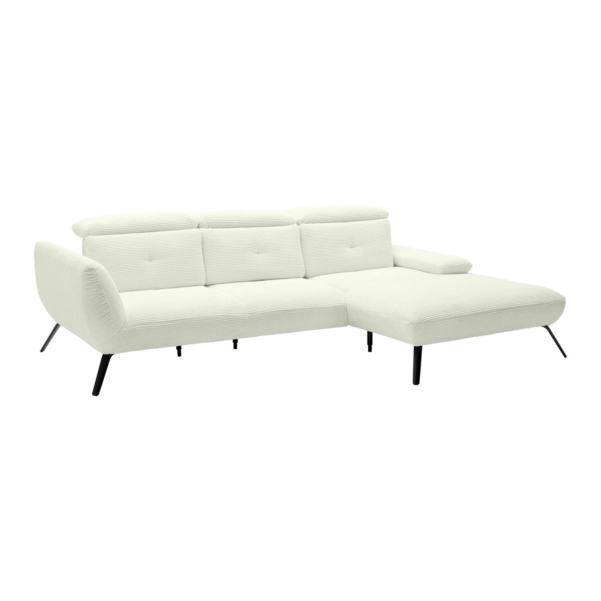 Wohnlandschaft Seattle Creme - Creme/Schwarz, MODERN, Holzwerkstoff/Textil (301/196cm) - Premium Living