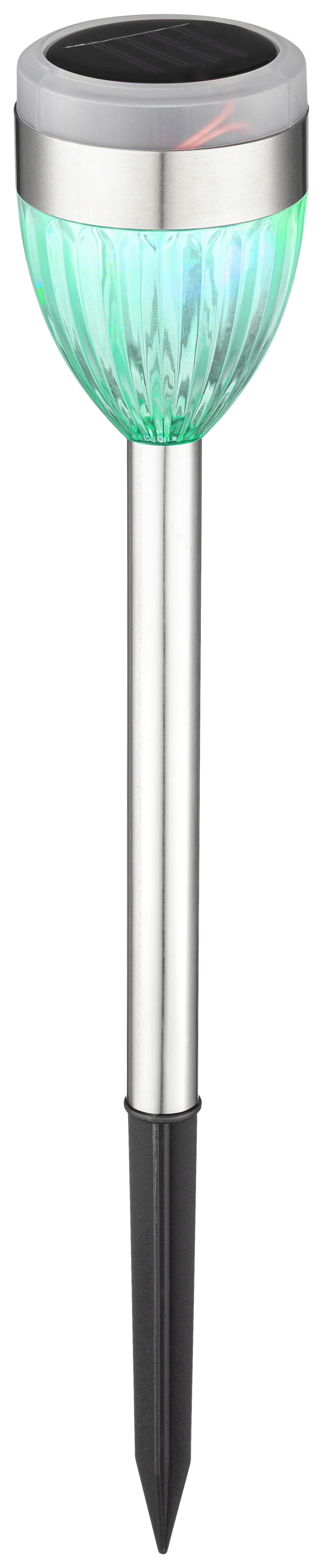 Svjetiljka Solarna Sechser Ø/v: 6x36,5cm - boje oplemenjenog čelika, Romantično / ladanjski, metal/plastika (6/36,5cm) - Mömax