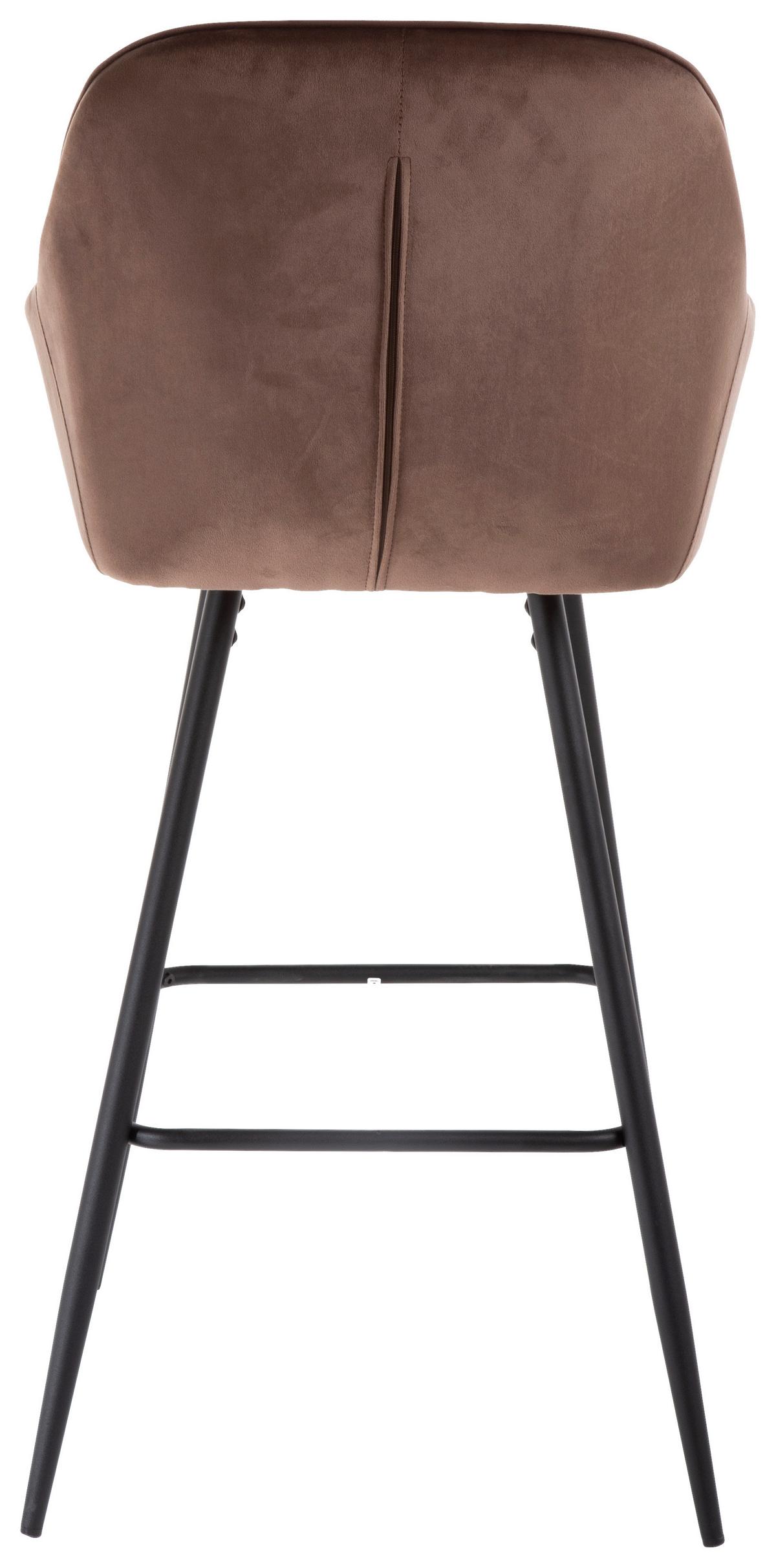 STOŁEK BAROWY TONI  -EXKLUSIV- - czarny/brązowy, Design, metal/tkanina (55/107/53cm) - Carryhome