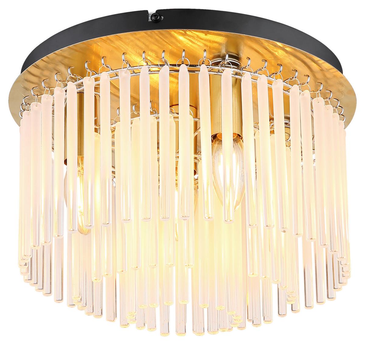 LAMPA SUFITOWA LUDMILLA - czarny/kolor złoty, Design, metal/szkło (32/23cm) - Collet's Monde