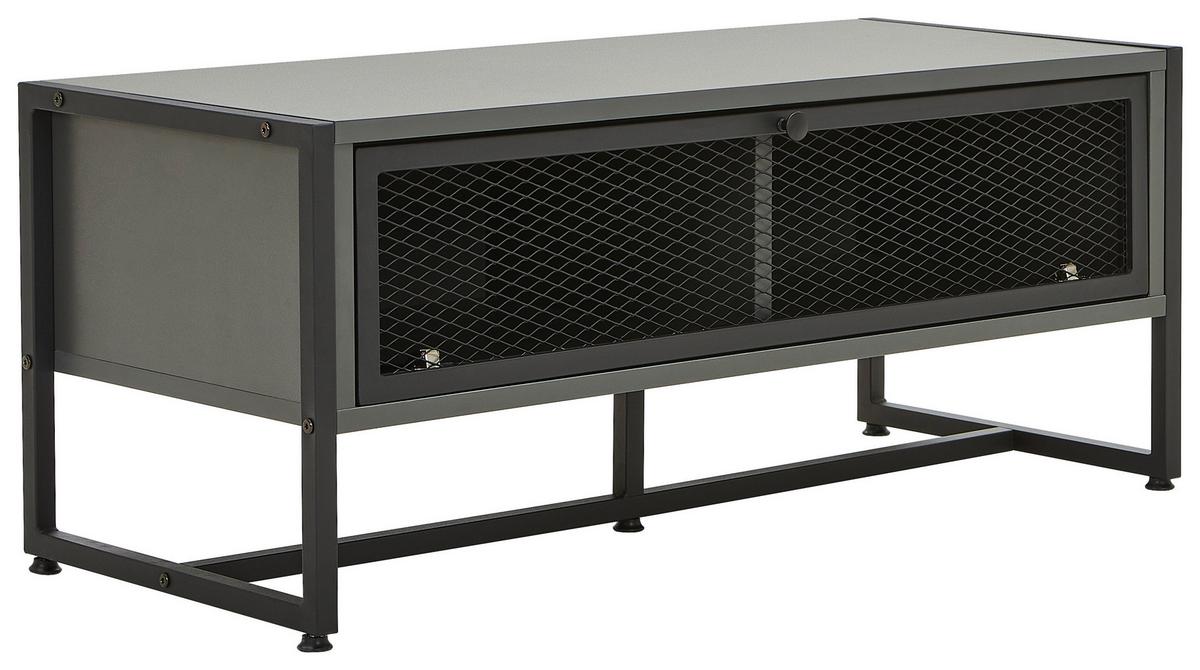 ŁAWKA Z PÓŁKĄ NA BUTY MELA SIDEBOARD - antracytowy/czarny, Modern, metal/drewno (95/40/41cm) - P & B