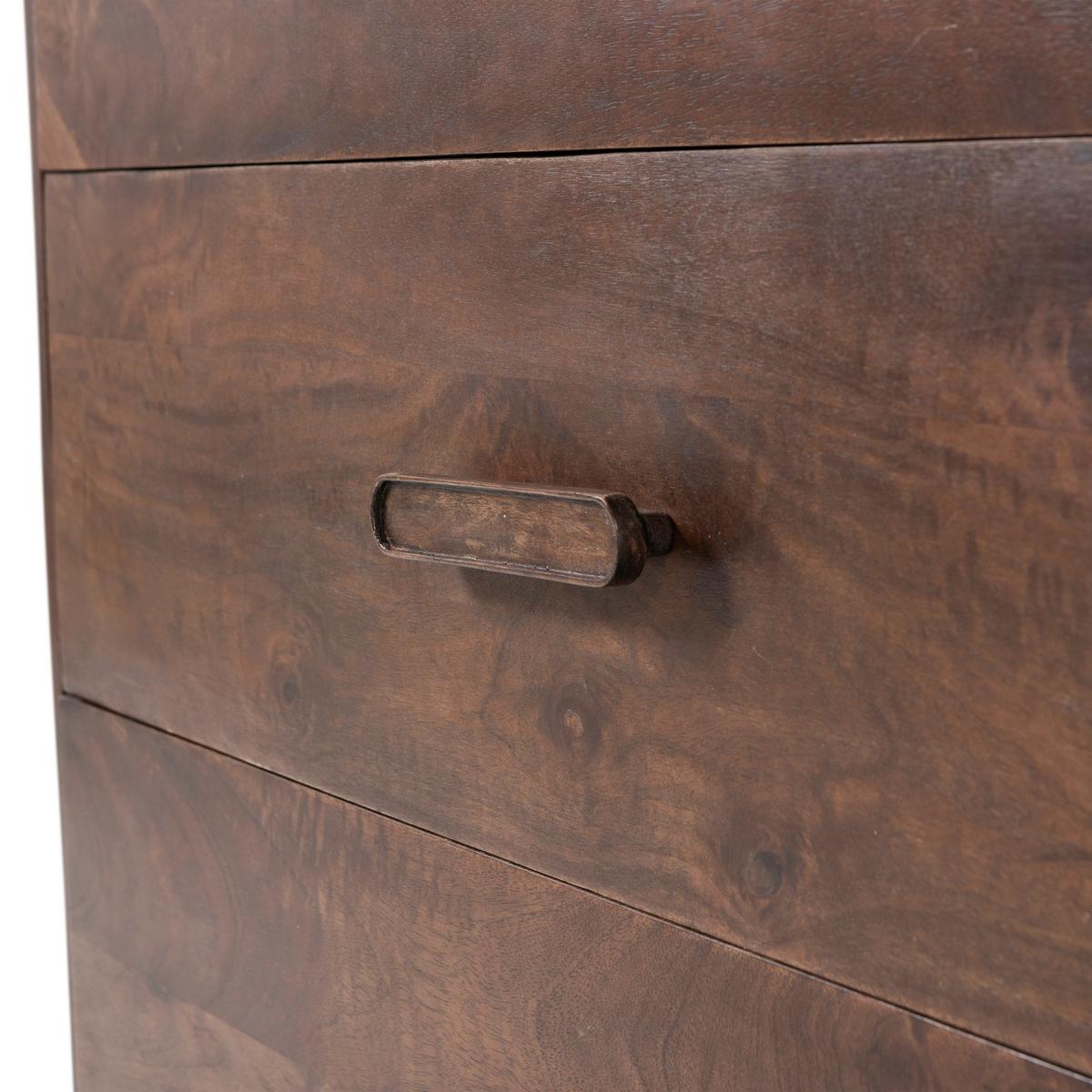 Kommode Liya Mangoholz - Dunkelbraun, Design, Holz (90/90/50cm) - Livetastic