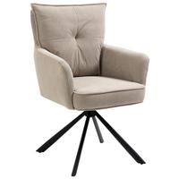 KRZESŁO Z PODŁOKIETNIKAMI POINT - czarny/jasnobrązowy, Design, metal/tkanina (60/95/67cm) - Novel