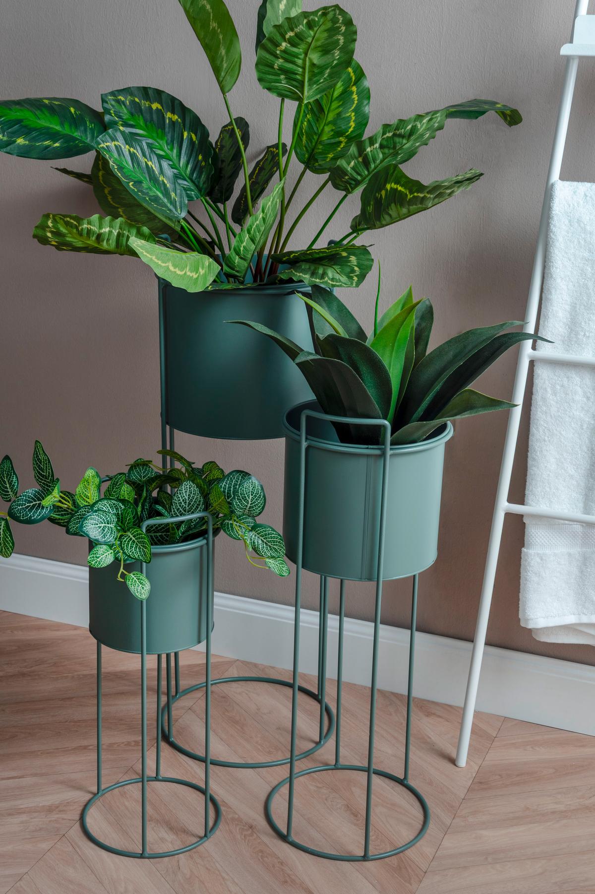 ZESTAW OSŁONEK NA DONICZKI PT3698GR - zielony, Konventionell, metal - Present Time