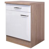 Kuhinjska Spodnja Omarica Venezia Valero, Bela, Š. 60 Cm - barve nerjavečega jekla/bela, Moderno, kovina/leseni material (60/86/60cm) - FlexWell