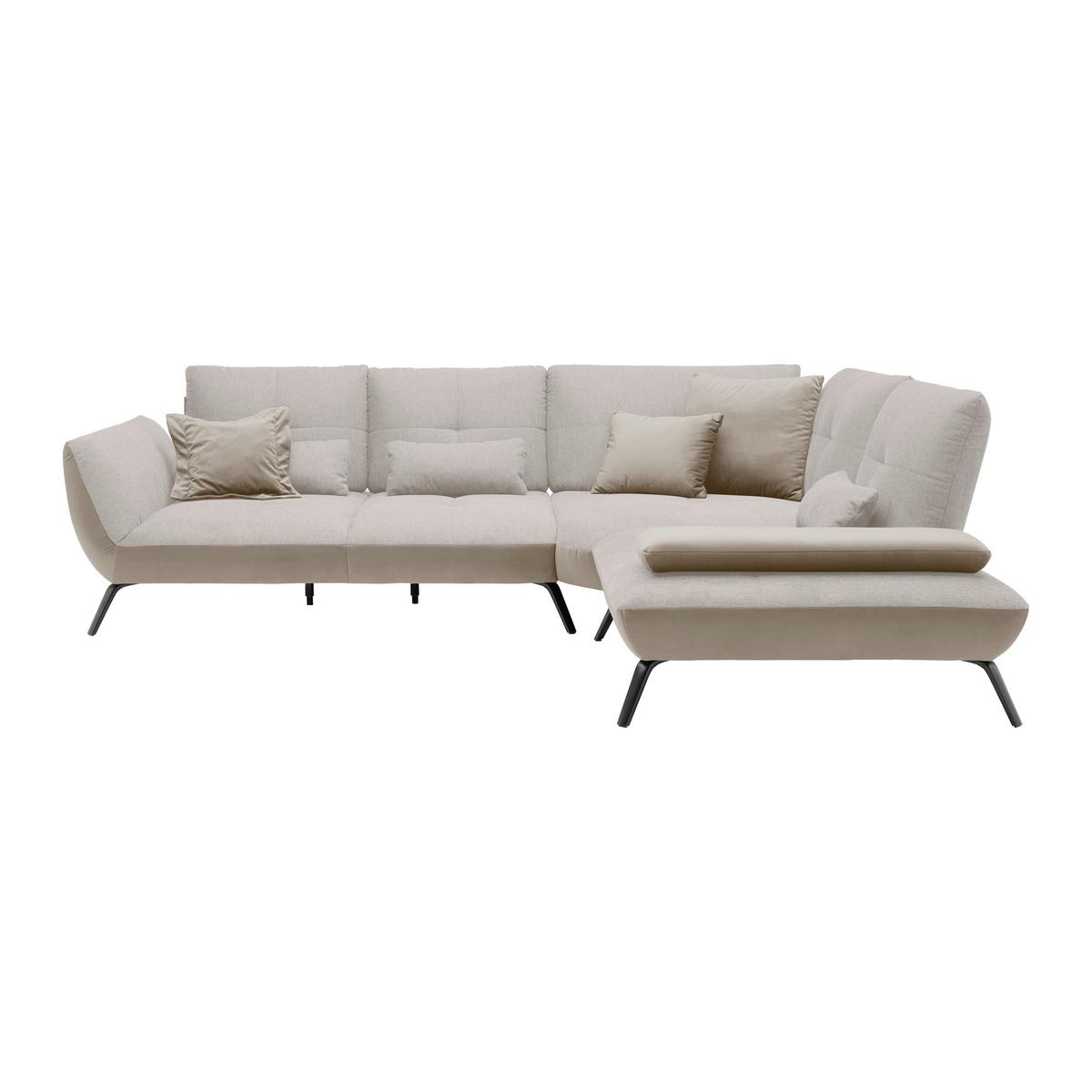 Wohnlandschaft Trendy Sandfarben/Beige - Sandfarben/Beige, MODERN, Holzwerkstoff/Textil (310/93/250cm) - Premium Living