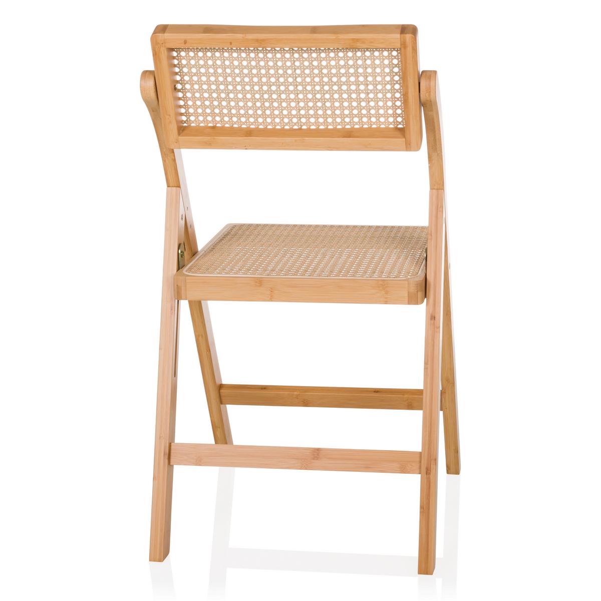 Zložljiv Stol Tudela Bamboo, Rjava - rjava, Moderno, les (45,5/83,5/45cm) - Gardenson