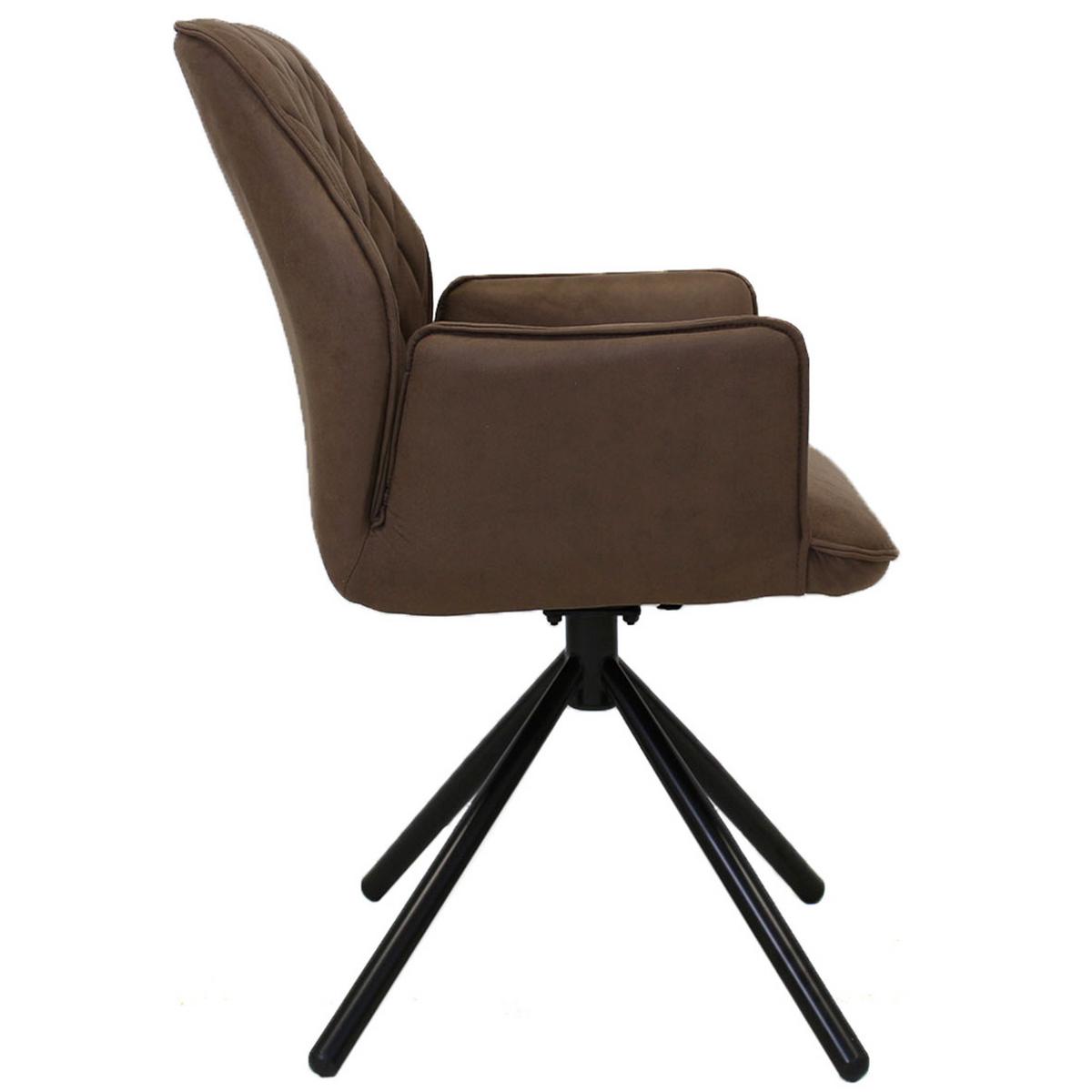 Armlehnstuhl Donny ca. 58x92 cm Taupe - Taupe/Schwarz, LIFESTYLE, Textil/Metall (58/92/52cm) - MID.YOU