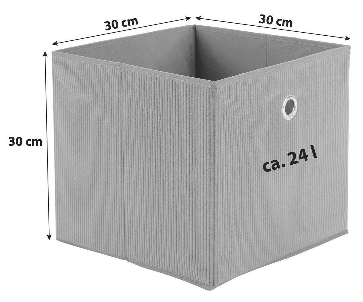 Zložljiva Škatla Cubi New, Temno Siva - siva, Moderno, karton/tekstil (30/30/30cm)
