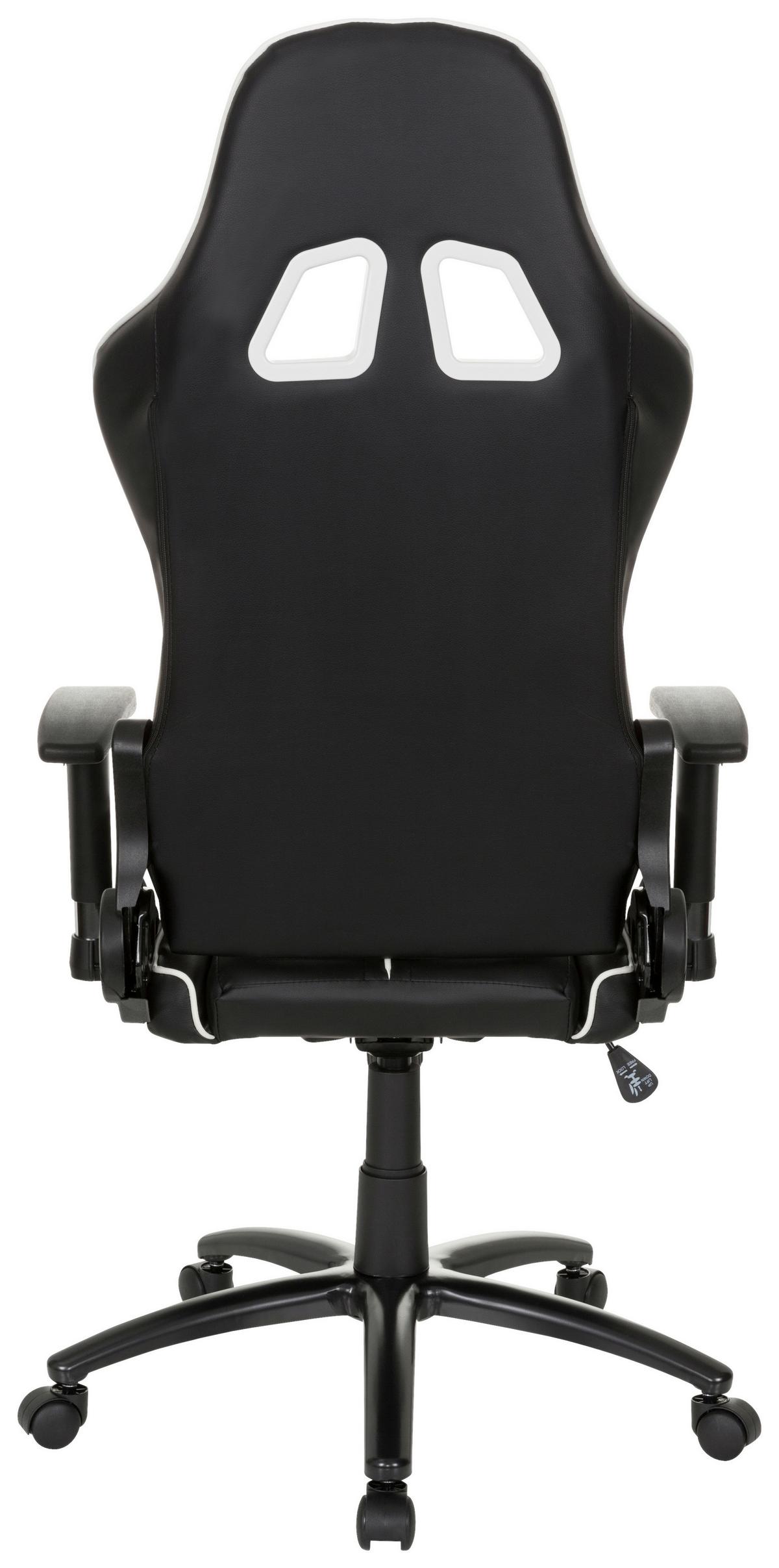Gaming Stol League Pro, Črna, Bela - črna/bela, Moderno, kovina/umetna masa (72/138/63cm) - MID.YOU