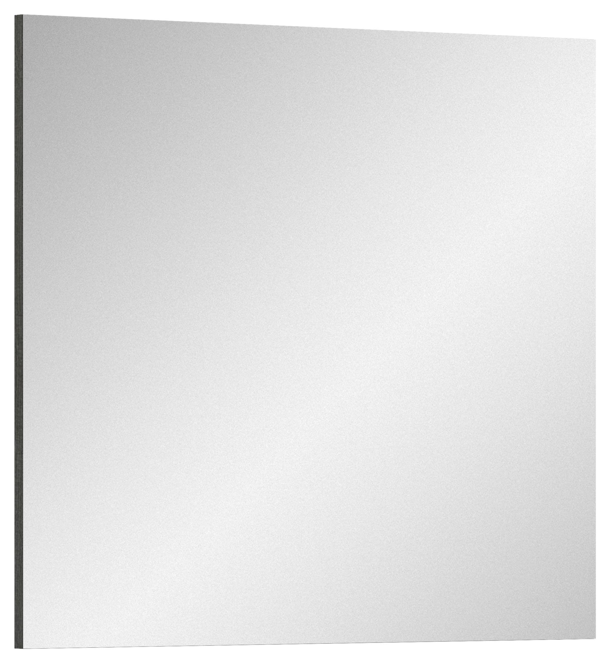 Stensko Ogledalo Salsa, Bela, Srebrna - bela/visoki sijaj, Design, steklo/leseni material (60/70/2cm) - MID.YOU