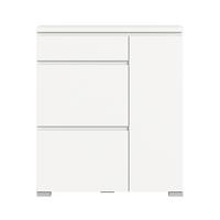 Schuhschrank Shoelove Weiß - Silberfarben/Weiß, MODERN, Holzwerkstoff (95/109/27cm)