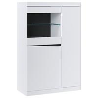 VITRINĂ TURINO NEO - alb/grafit, Trend, sticlă/material pe bază de lemn (86/130,8/39,9cm) - Modern Living