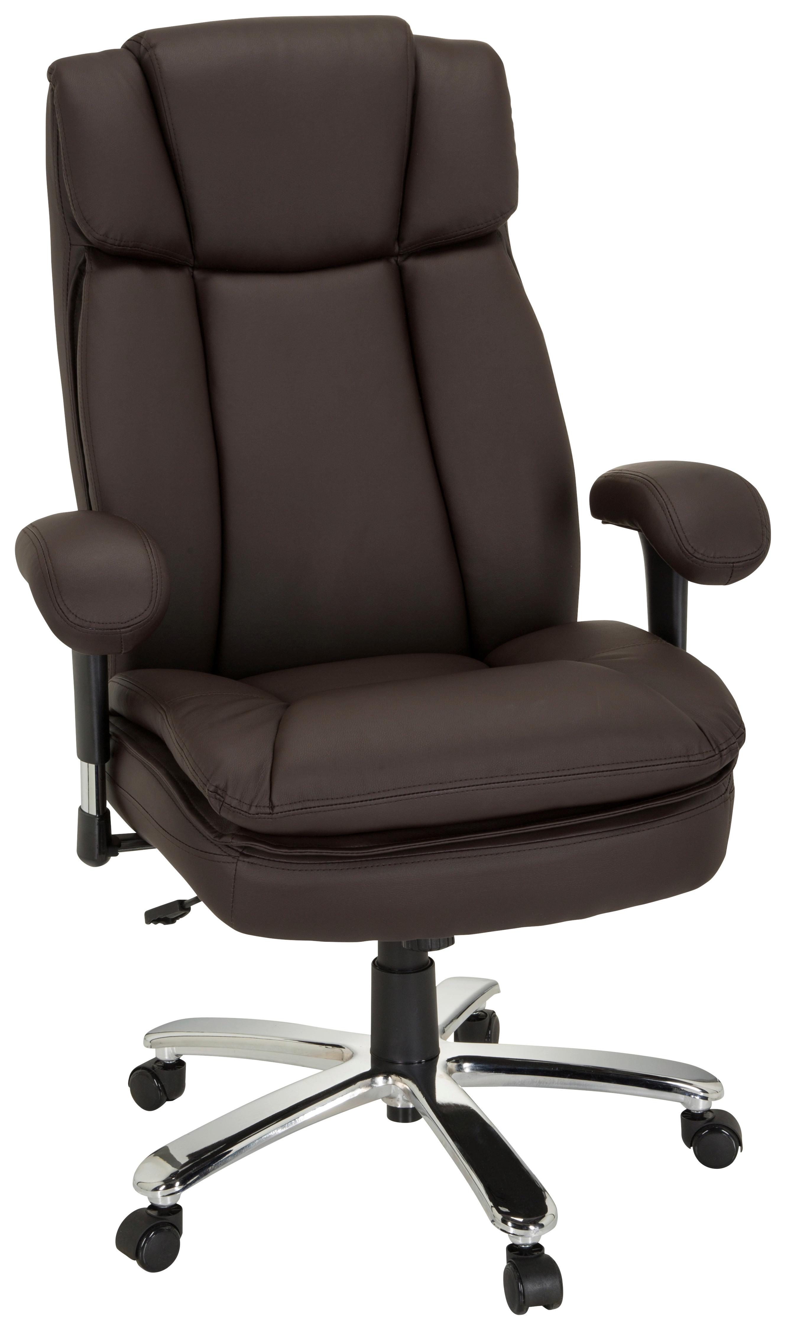 Pisarniški Stol Builder Xxl I, Temno Rjava - srebrne barve/temno rjava, Moderno, kovina/umetna masa (77/123/84cm) - MID.YOU