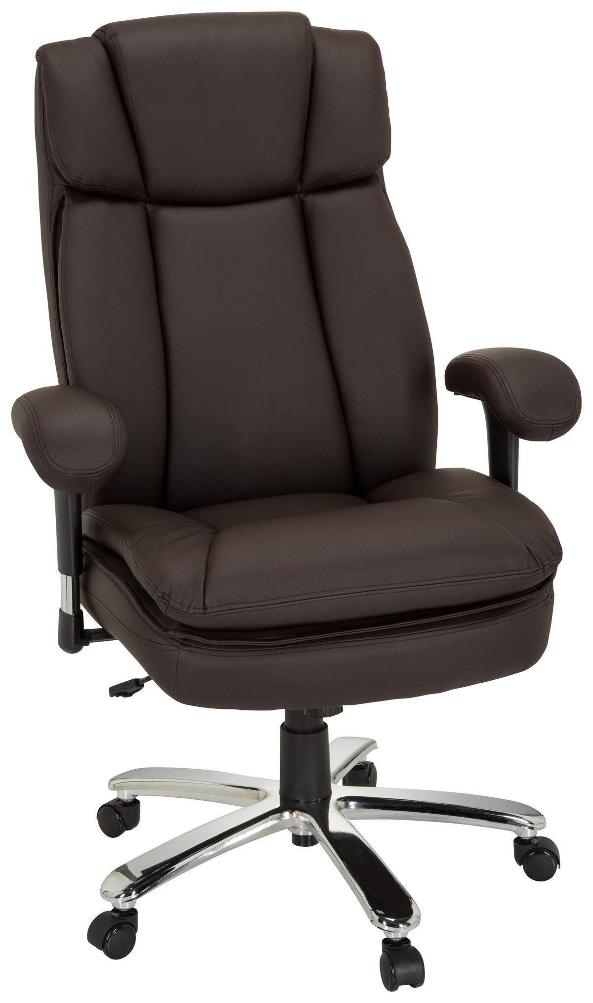 Pisarniški Stol Builder Xxl I, Temno Rjava - srebrne barve/temno rjava, Moderno, kovina/umetna masa (77/123/84cm) - MID.YOU