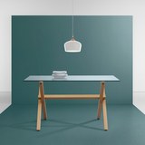 Esstisch Marie- Luisa 140x80cm - Klar/Birnbaumfarben, MODERN, Glas/Metall (140/80/75cm) - Mömax modern living