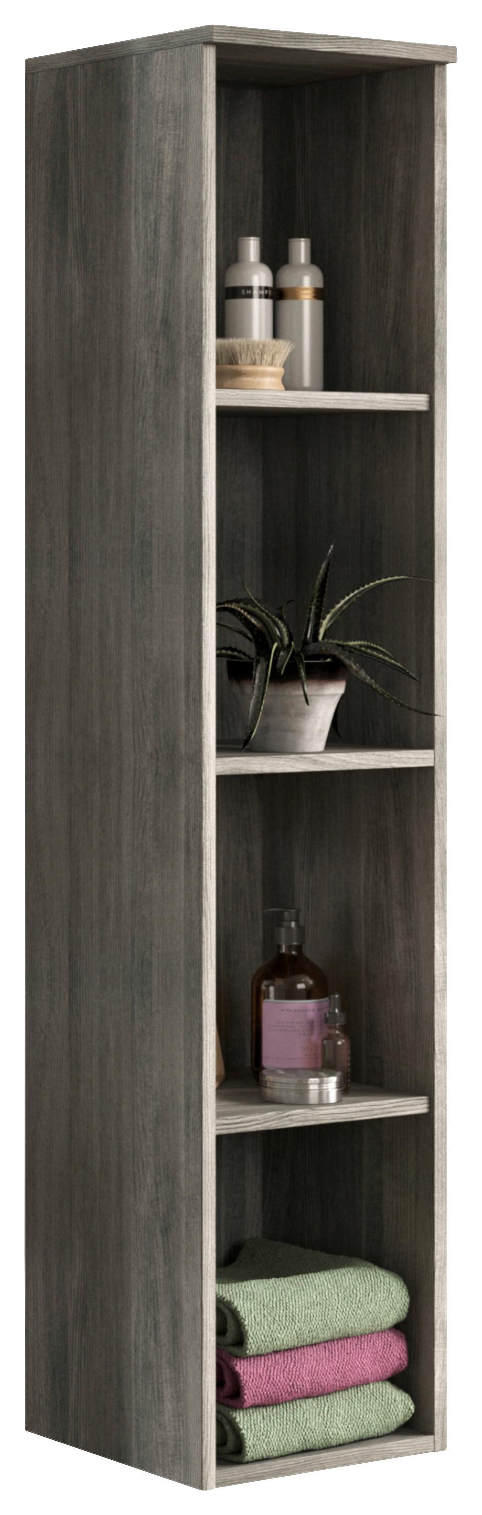 Badezimmerregal York ca. 30x136x31 cm Rauchsilber - MODERN, Holzwerkstoff (30/136/31cm) - MID.YOU