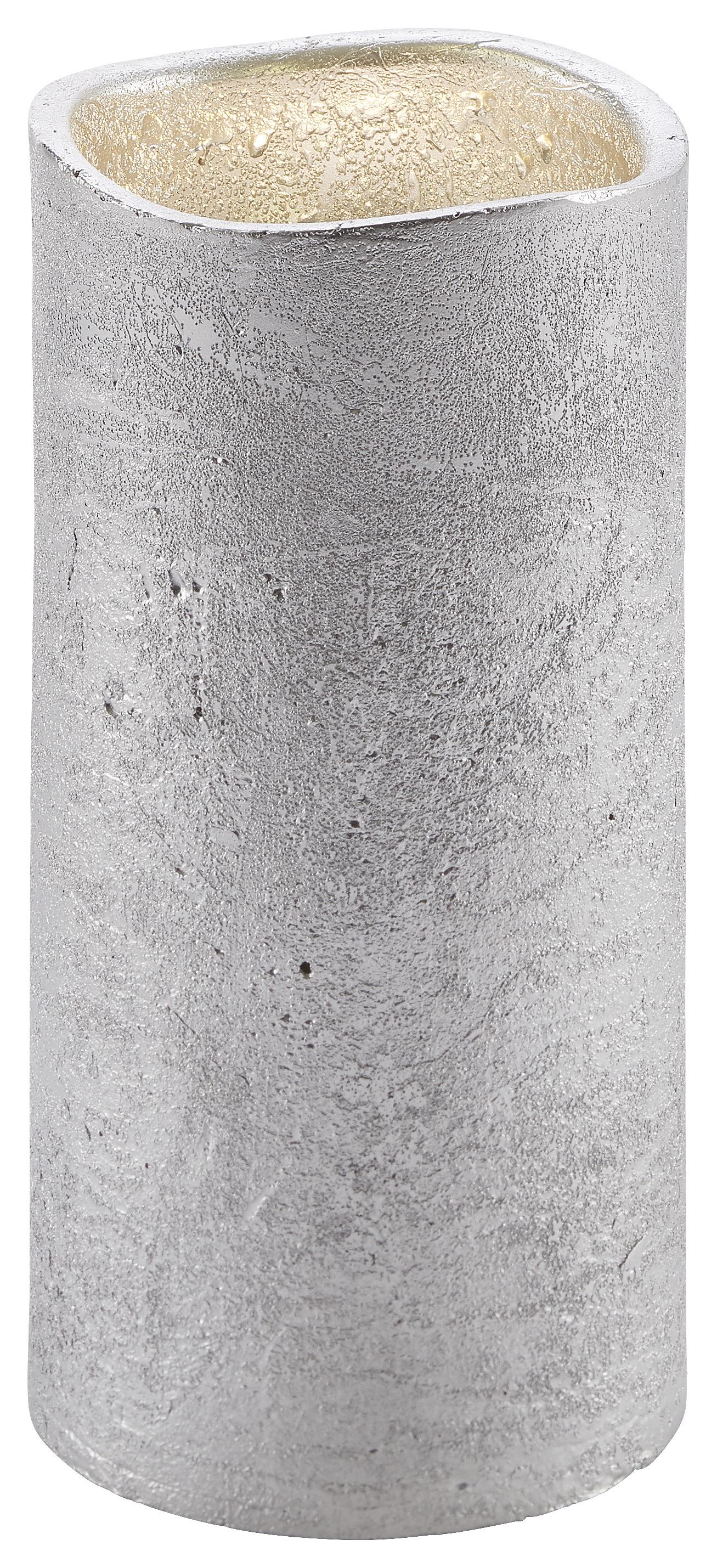 LED-Kerze Loa in Silberfarben - Silberfarben, MODERN, Naturmaterialien (15cm) - Bessagi Home