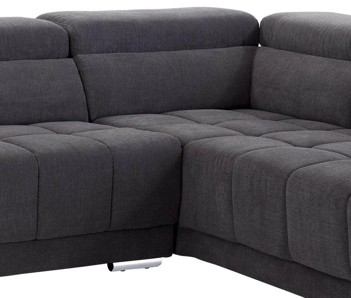 Sedežna Garnitura Hogan, Siva, Relax Funkcija - srebrne barve/siva, Moderno, kovina/tekstil (299/212cm) - Modern Living