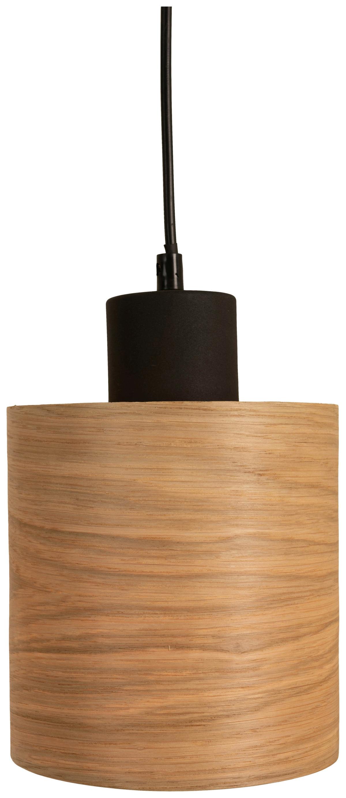 Hängeleuchte Bulgi max. 3x25 Watt - Eichefarben/Schwarz, KONVENTIONELL, Holz/Metall (75/15/120cm) - Modern Living