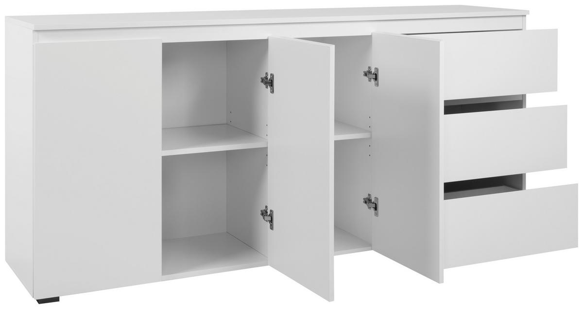 Široka Komoda Image 51a, Bela - črna/bela, Design, umetna masa/leseni material (178/80/40cm) - MID.YOU