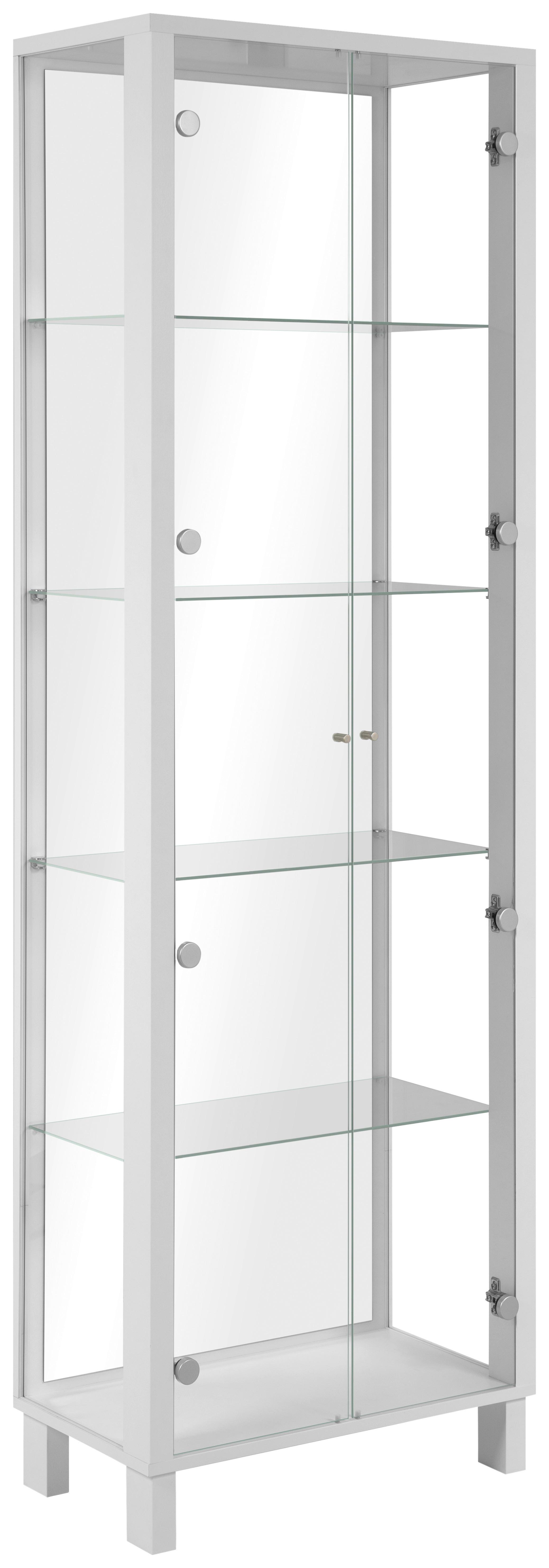 Vitrina Albi - bela, Moderno, staklo/metal (62/189/33cm) - Modern Living