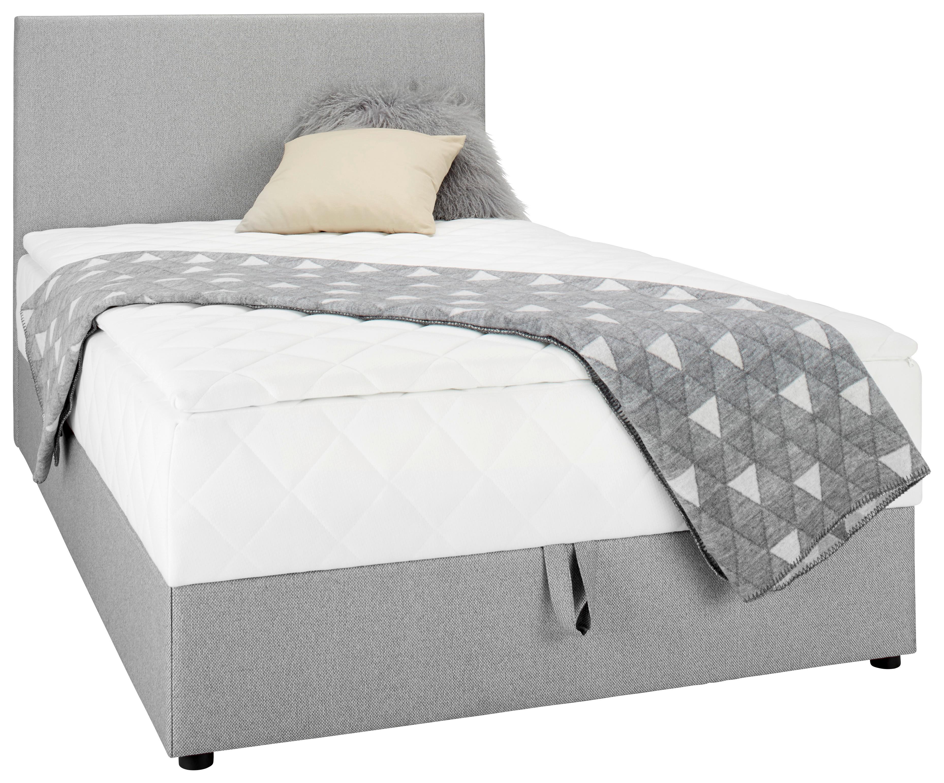 Boxbett in Grau ca. 120x200cm - Grau, Konventionell, Textil (120/105/200cm) - Modern Living