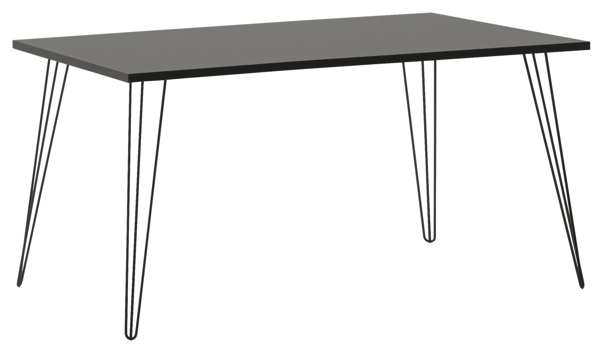 Schreibtisch Fynn Basaltgrau - Schwarz/Grau, Design, Holzwerkstoff/Metall (160/80/74cm) - MID.YOU