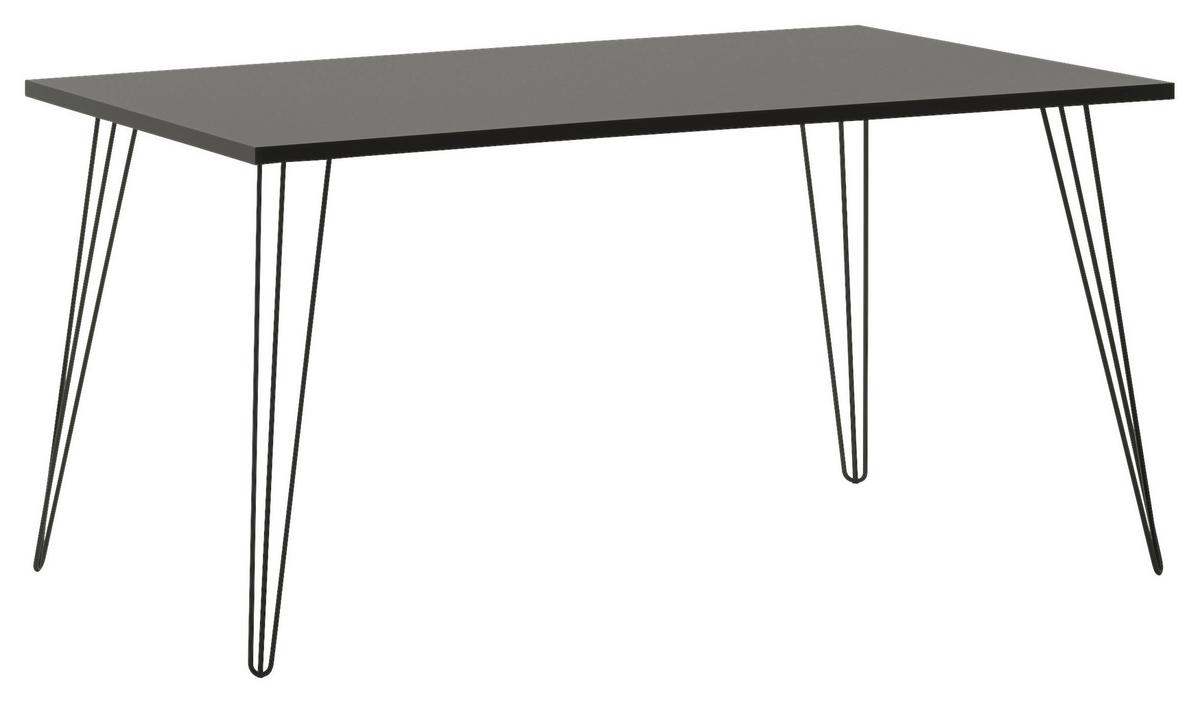 Schreibtisch Fynn Basaltgrau - Schwarz/Grau, Design, Holzwerkstoff/Metall (160/80/74cm) - MID.YOU