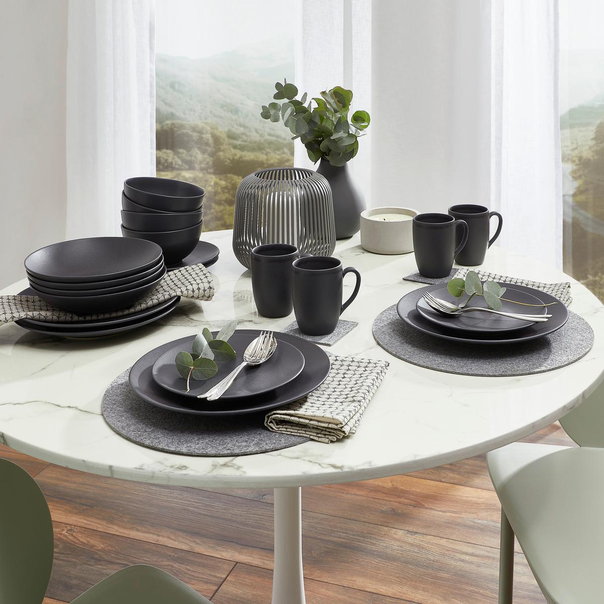 Kombinirani Servis Soft Touch, 20-Delni - črna, Design, keramika - Creatable