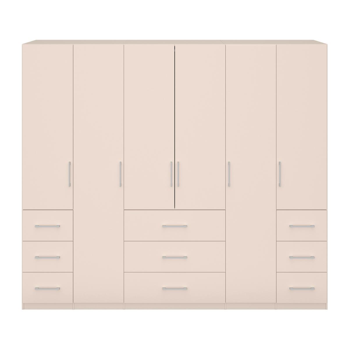 Drehtürenschrank Vivaldi -Exklusiv- - Kaschmir/Chromfarben, Konventionell, Holzwerkstoff/Metall (245/210/55cm) - Mömax
