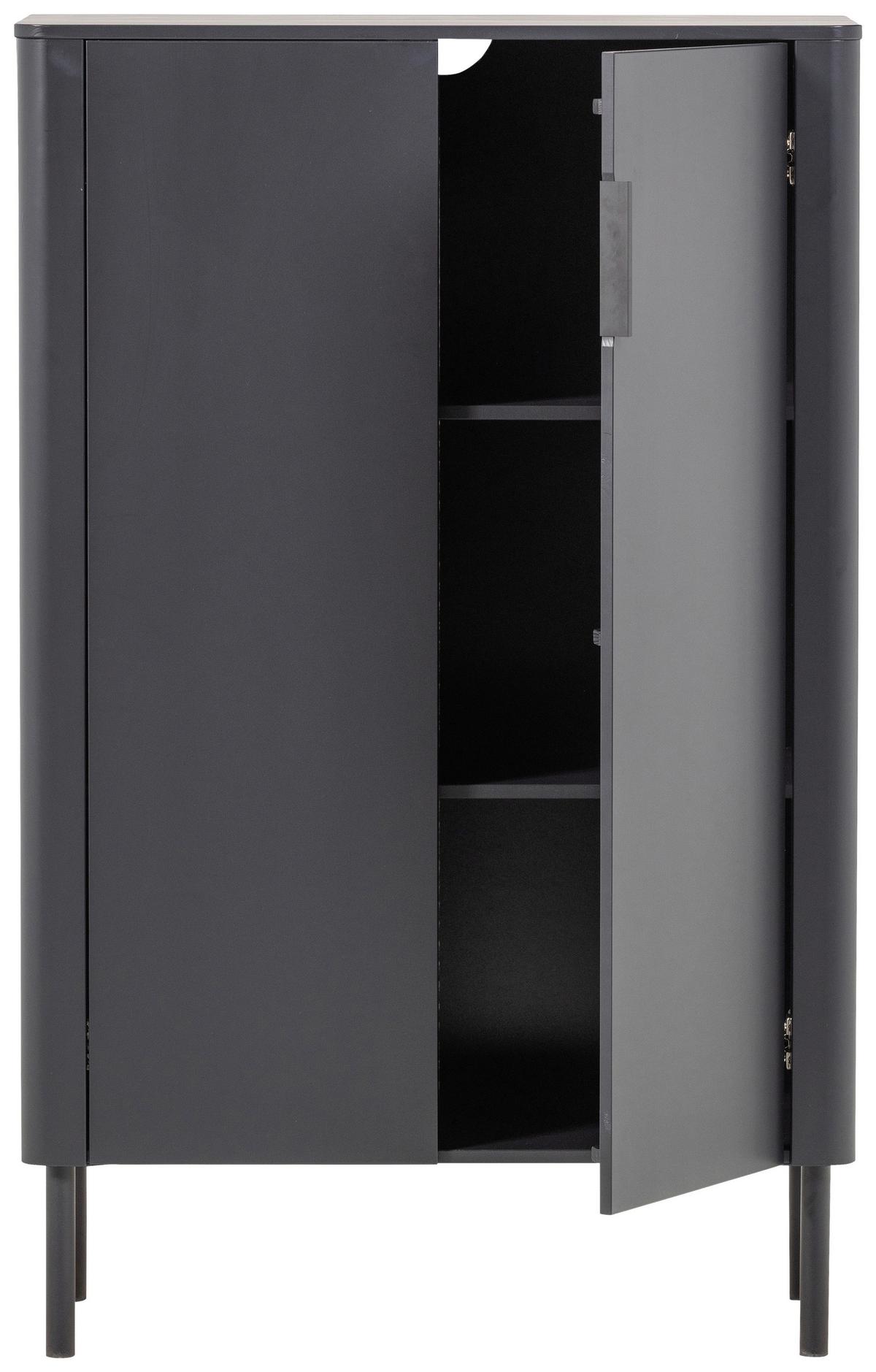 Schuhschrank Gunnar Schwarz B: 85 cm - Schwarz, Design, Holz/Metall (85/135/39cm) - Livetastic