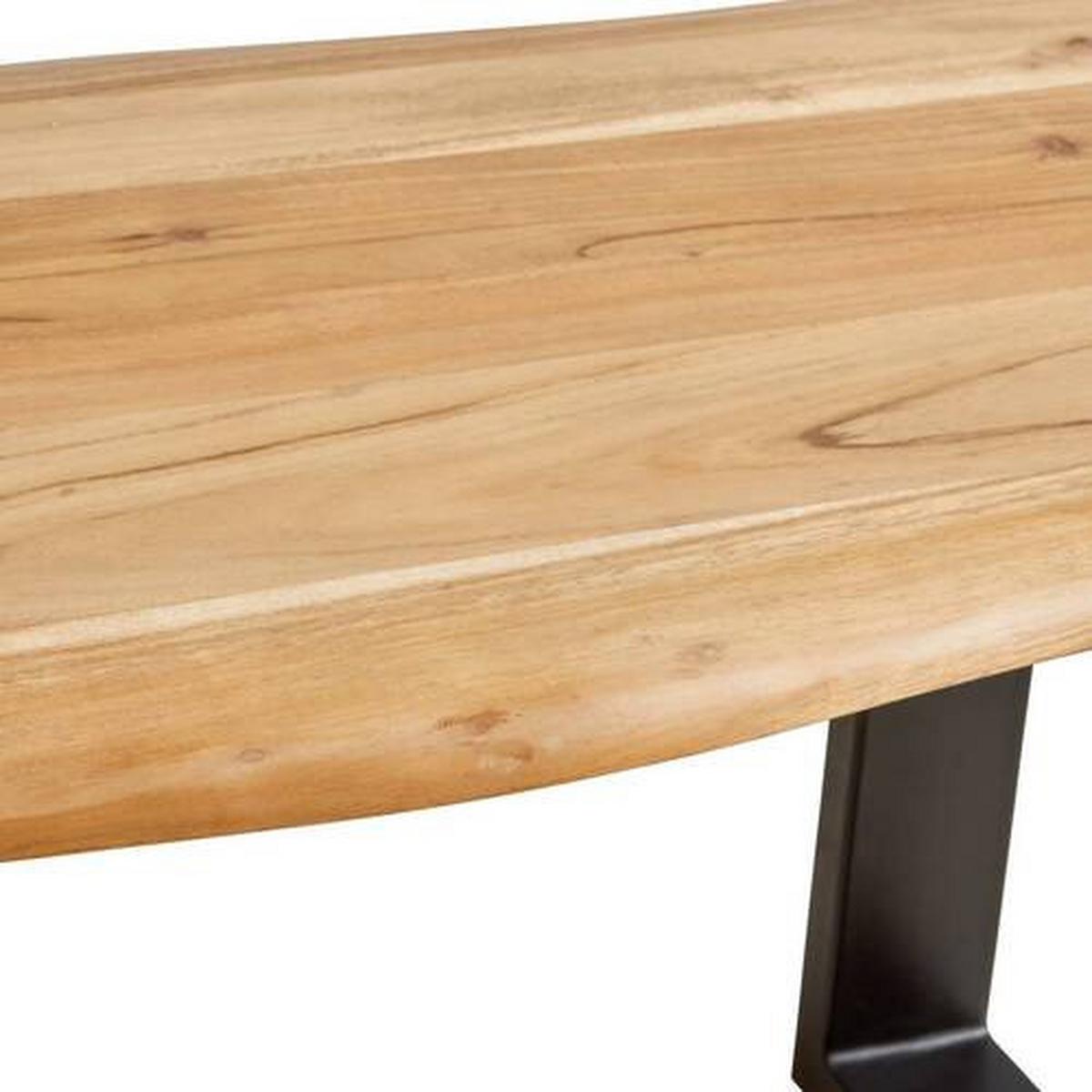 STÓŁ DO JADALNI RUNNER 2 - kolor akacjowy/czarny, Basics, metal/drewno (120/80/76cm) - MID.YOU