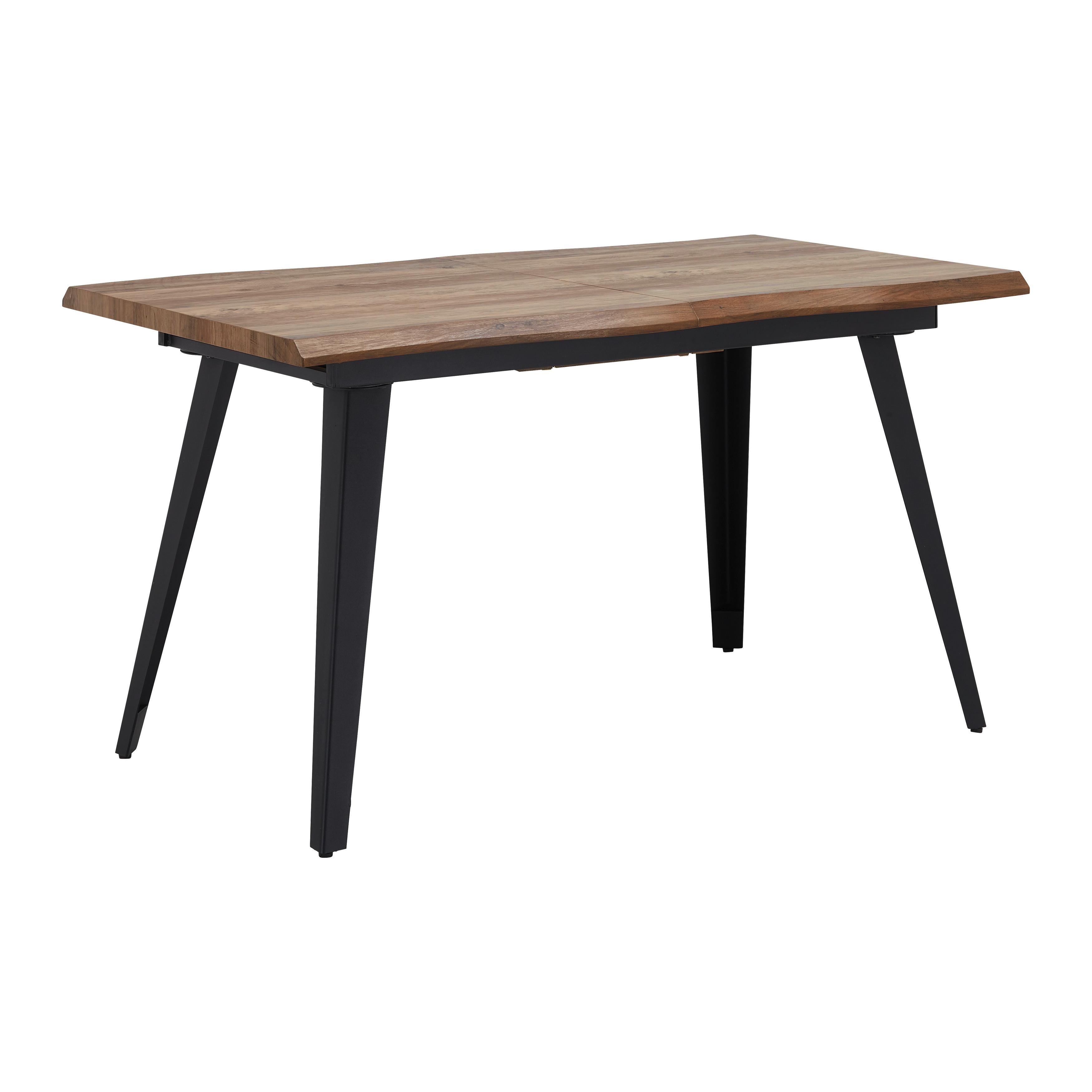 Ausziehtisch Jan JAN - Walnussfarben/Schwarz, Modern, Holzwerkstoff/Metall (140-180/80/76cm) - P & B
