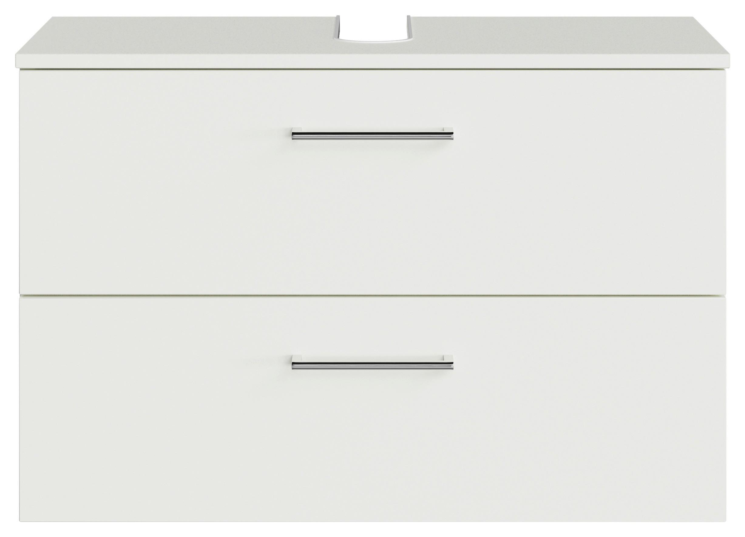 SZAFKA POD UMYWALKĘ M-PLAN - biały/kolor chromowy, Konventionell, materiał drewnopochodny/metal (75/49,8/38,3cm) - Sadena