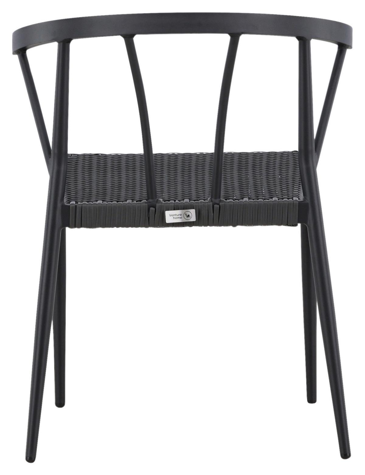Gartenstuhl 6er-Set Stina ca. 47x79,5x49 cm Schwarz - Schwarz, KONVENTIONELL, Kunststoff/Metall (47/79,5/49cm) - Gardenson