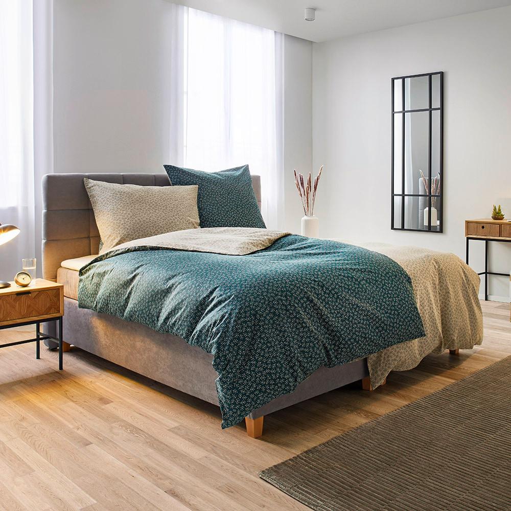 Boxspringbett Jerry ca. 180x200 cm Grau mit Topper - Erlefarben/Grau, MODERN, Holz/Holzwerkstoff (180/200cm) - Bessagi Home