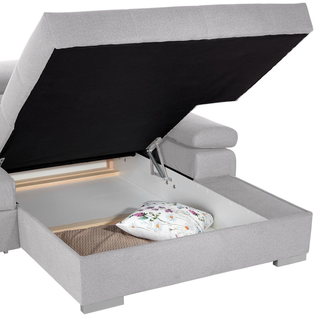 Kutna Garnitura Perry - srebrne boje, Design, tekstil/drvo (292/183cm) - Modern Living