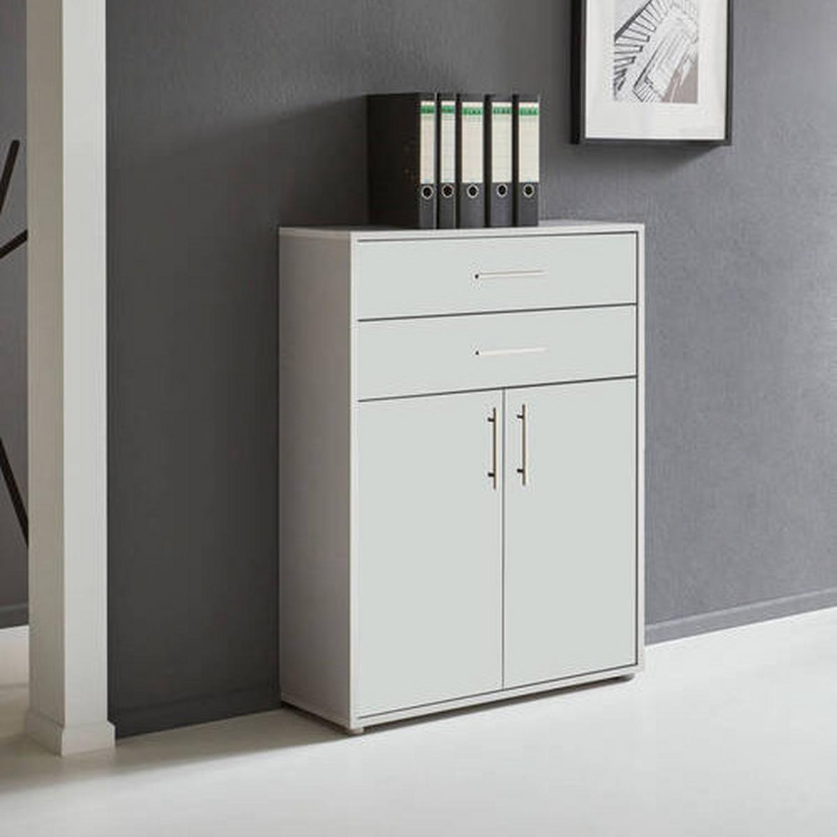 Aktenschrank Office Edition Grau/Weiß - Weiß/Grau, MODERN, Holzwerkstoff (84,5/114/33cm) - MID.YOU