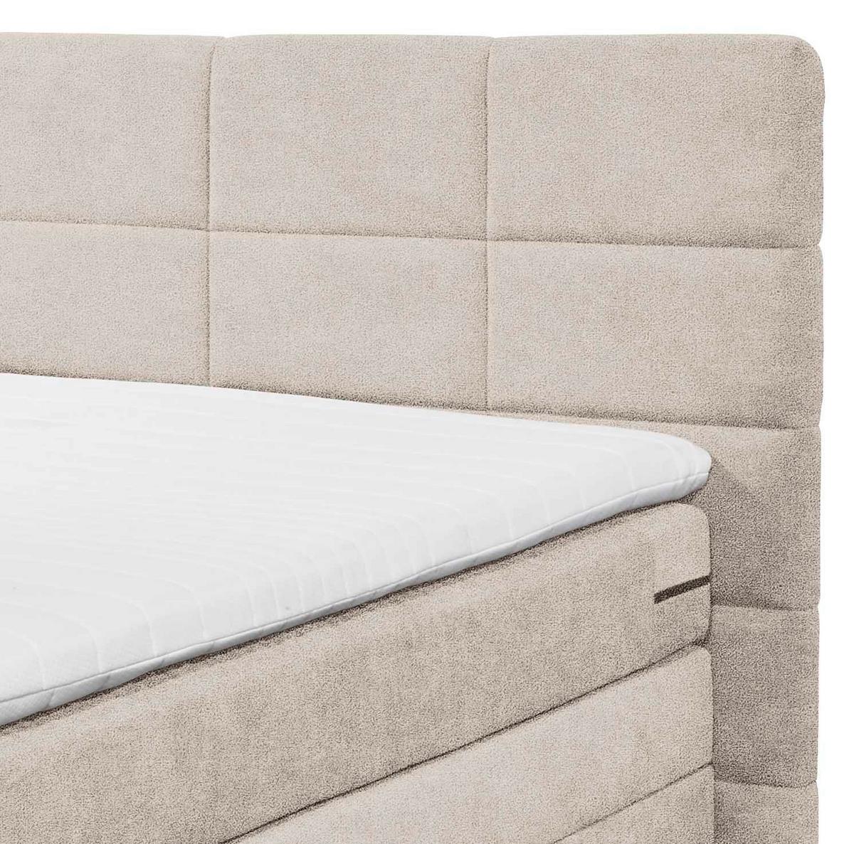 Boxspringbett Tacoma 3 inkl. Topper ca. 180x200 cm Sandf. - Sandfarben, KONVENTIONELL, Kunststoff/Textil (180/200cm) - MID.YOU
