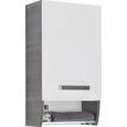 Oberschrank Weiß Hochglanz/anthrazit - Chromfarben/Mooreichefarben, MODERN, Glas/Holzwerkstoff (40/73/21,5cm) - Premium Living Oberschrank Weiß Hochglanz/anthrazit - Chromfarben/Mooreichefarben, MODERN, Glas/Holzwerkstoff (40/73/21,5cm) - Premium Living